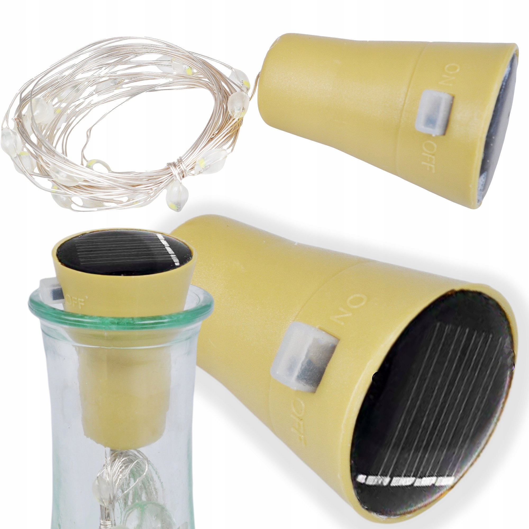 KOREK DO BUTELKI 20 LED LAMPKI SOLARNE DRUCIK DEKORACJA