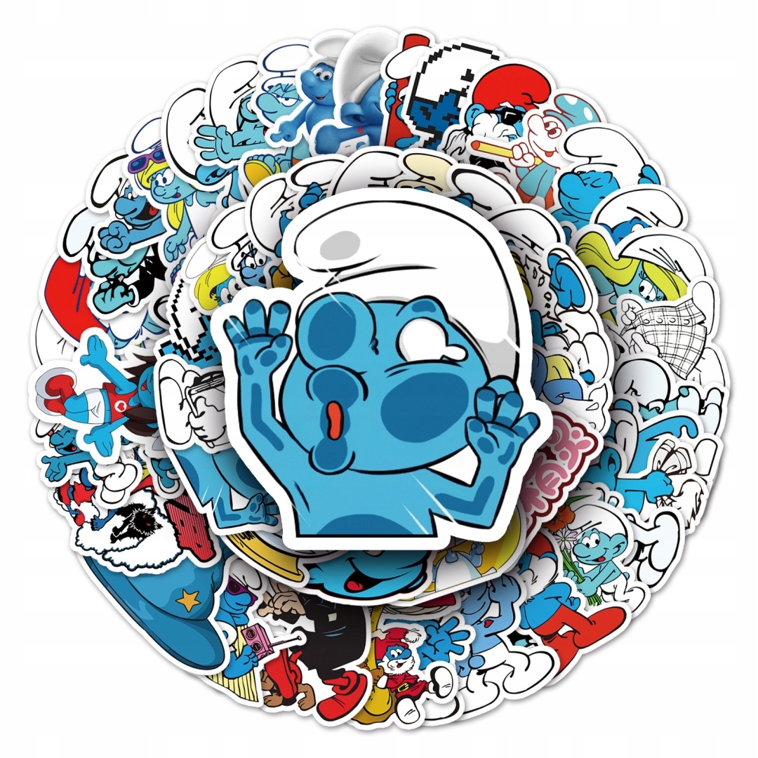 Zestaw Naklejek Wlepki StickerBomb Bajka Niebieskie Smerfy N531