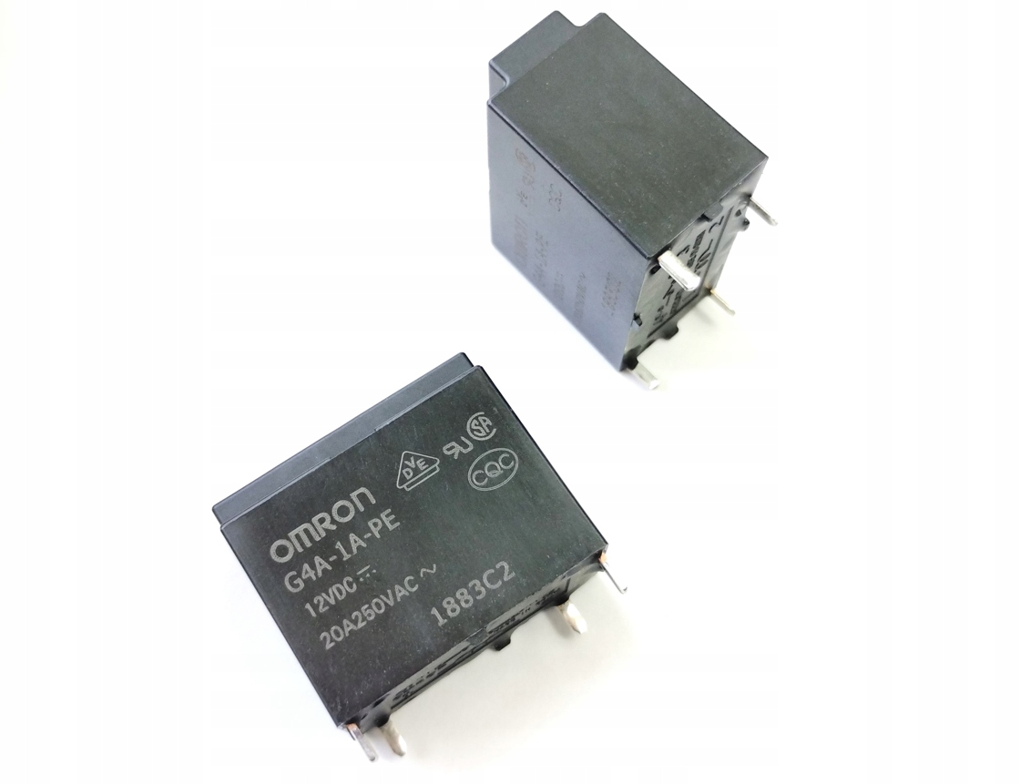 [2szt] Przekaźnik G4A-1A-PE-12VDC zwierny 20A 250Vac cewka 12Vdc Omron