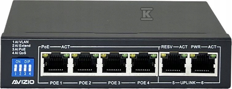 Switch 4XRJ45 Poe+ 2XRJ45 (max 60W) Mb