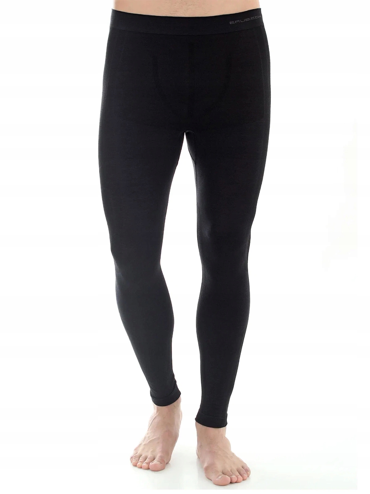 Legginsy Kalesony Męskie Z Wełny Merino Wool Comfort Ciepłe Czarne #s