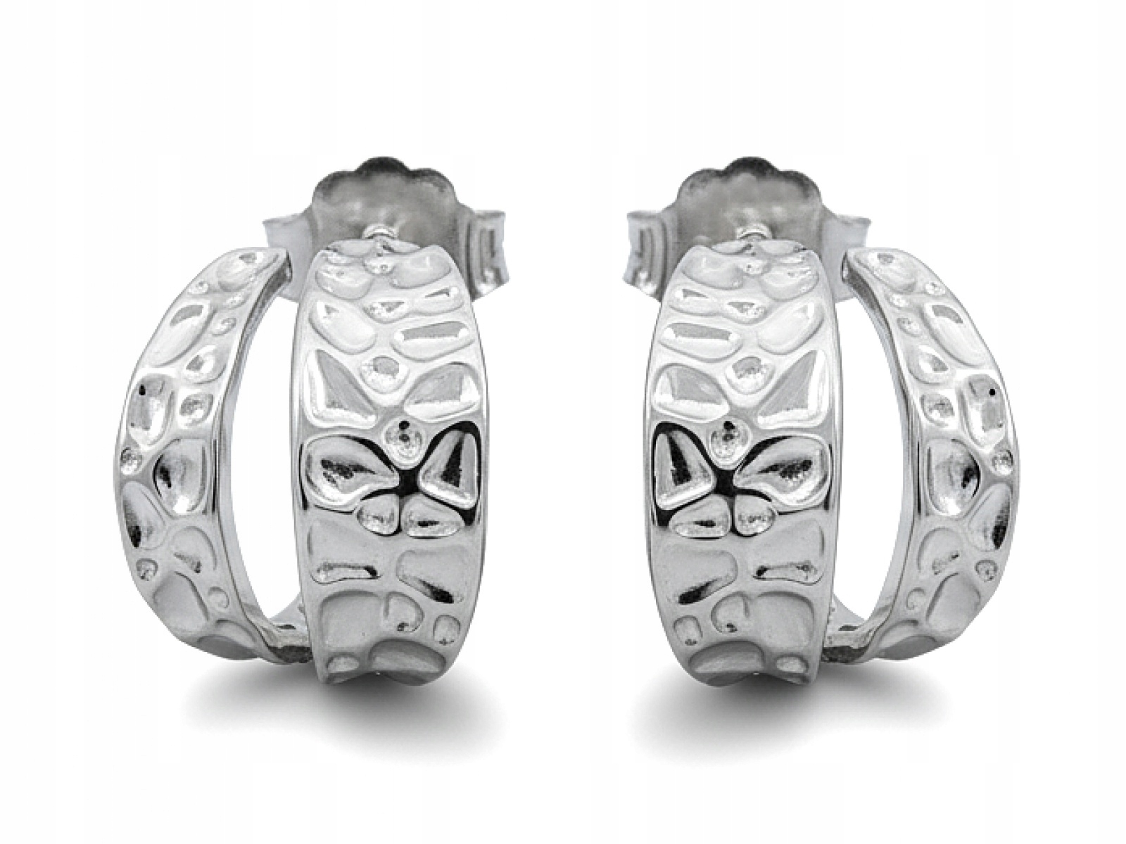 Stříbrné náušnice pro ženu 925, diamantové plechy na tyči