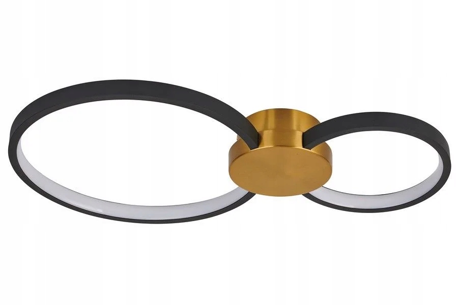 Moderná stropná Led lampa čierna zlatá do spálne a obývačky 2 body Reality