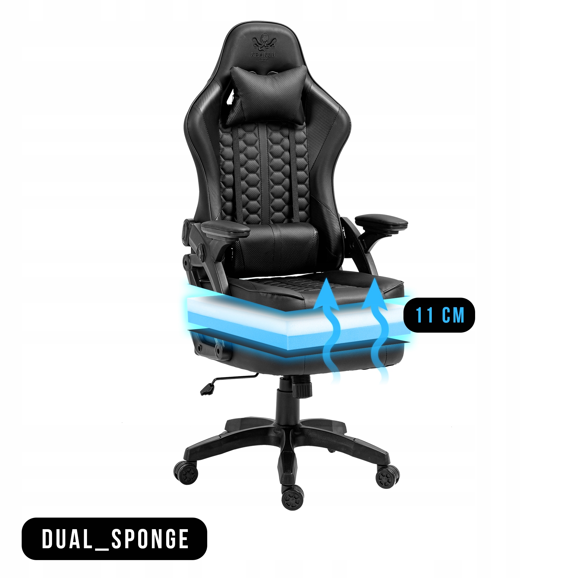 FOTEL GAMINGOWY BIUROWY KRZESŁO OBROTOWE DO BIURKA Marka KRAKEN