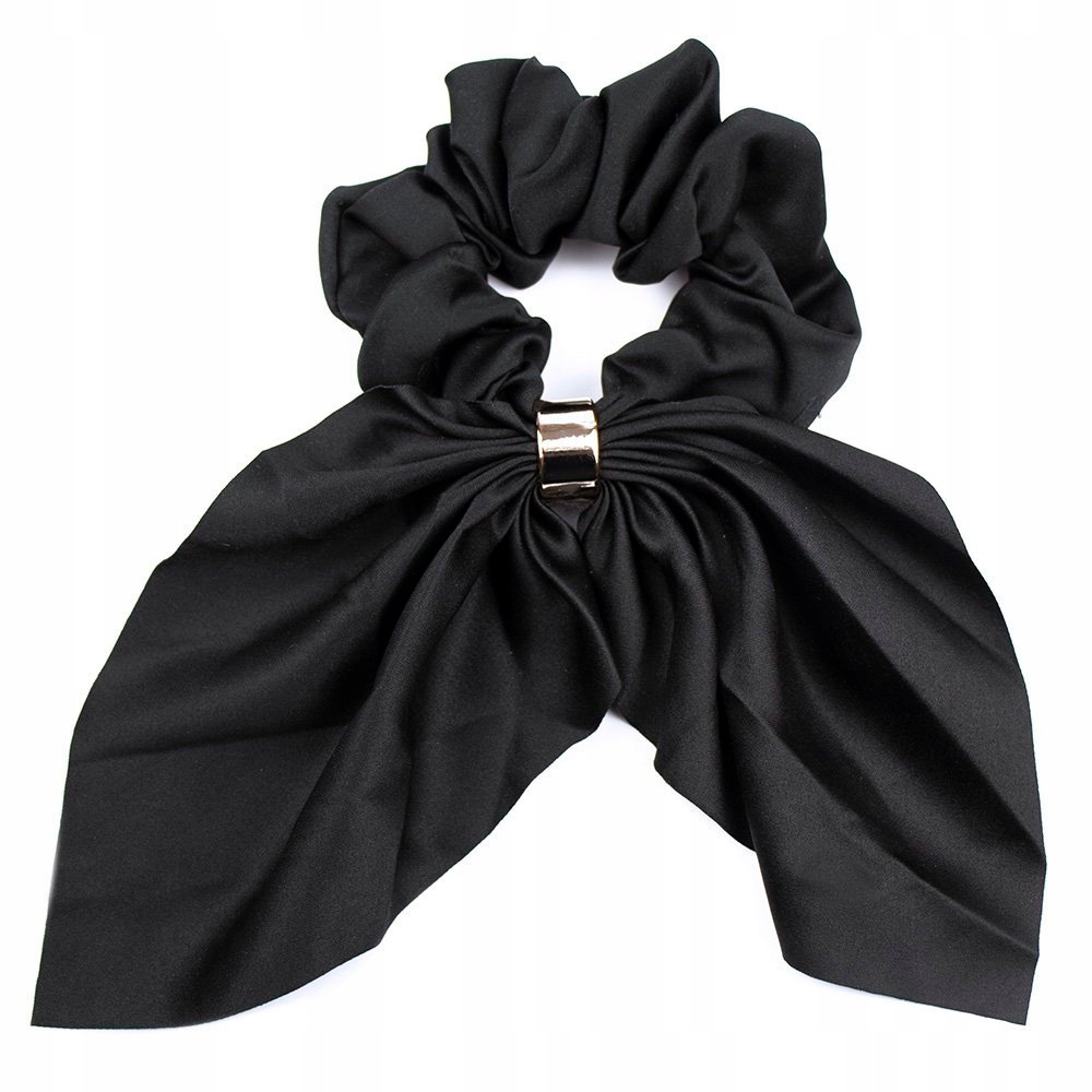 

Gumka do włosów frotka Scrunchies Kokarda czarna