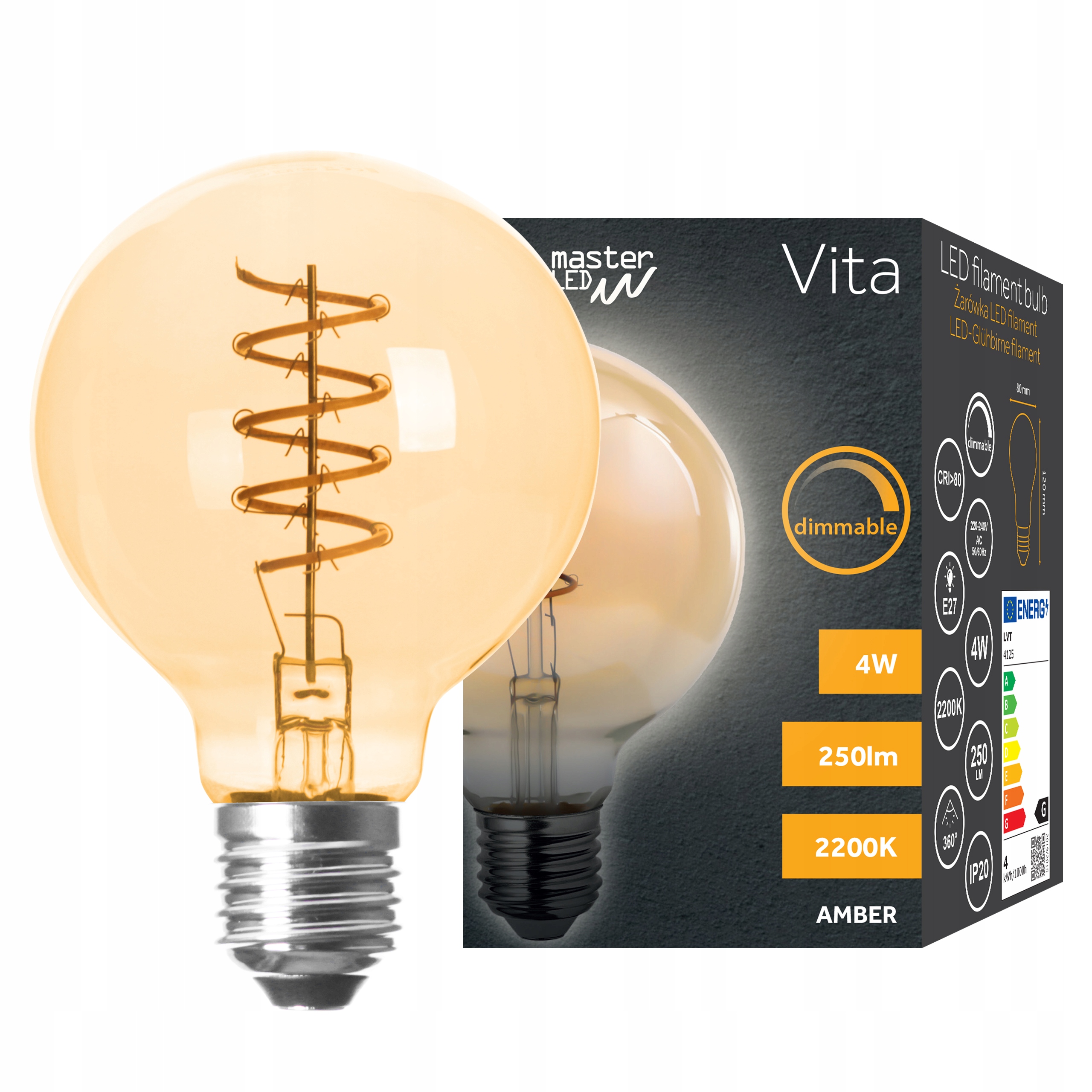 

Żarówka Led Filament Edison Retro Ściemnialna 4W