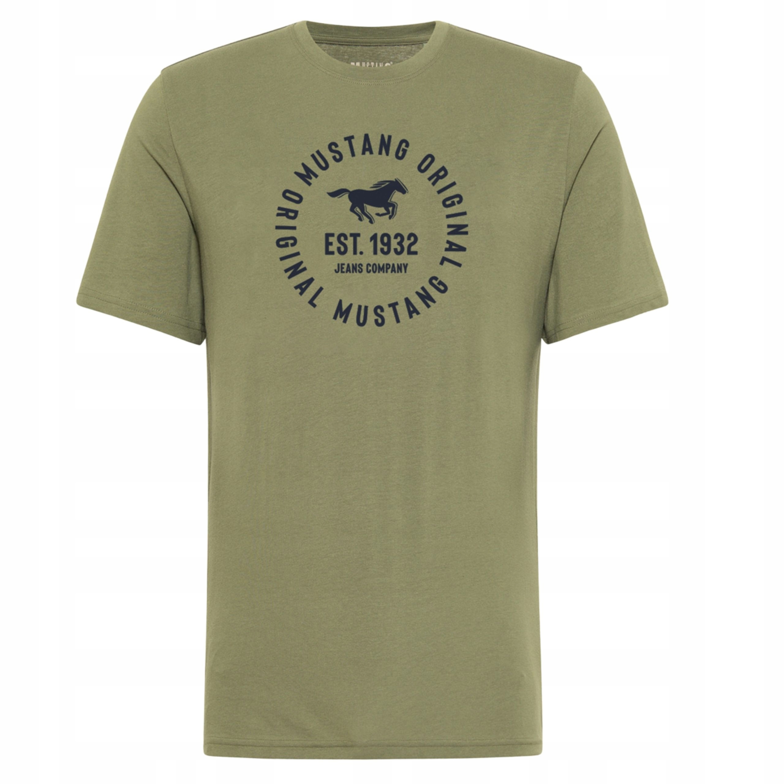 Pánské tričko Mustang Style Alex Zelené Bavlněné Casual 3XL