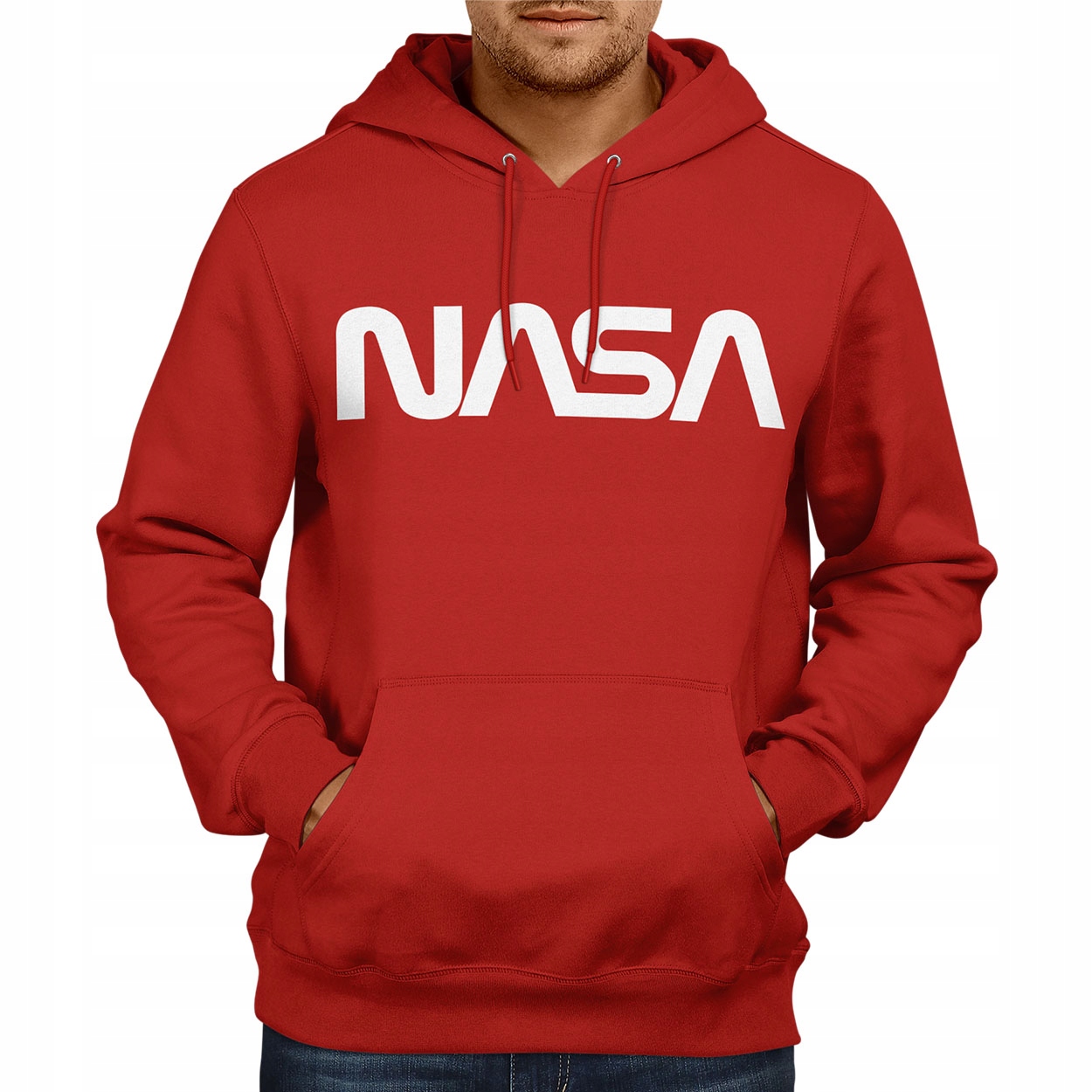 

Bluza męska Nasa z kapturem czerwona M