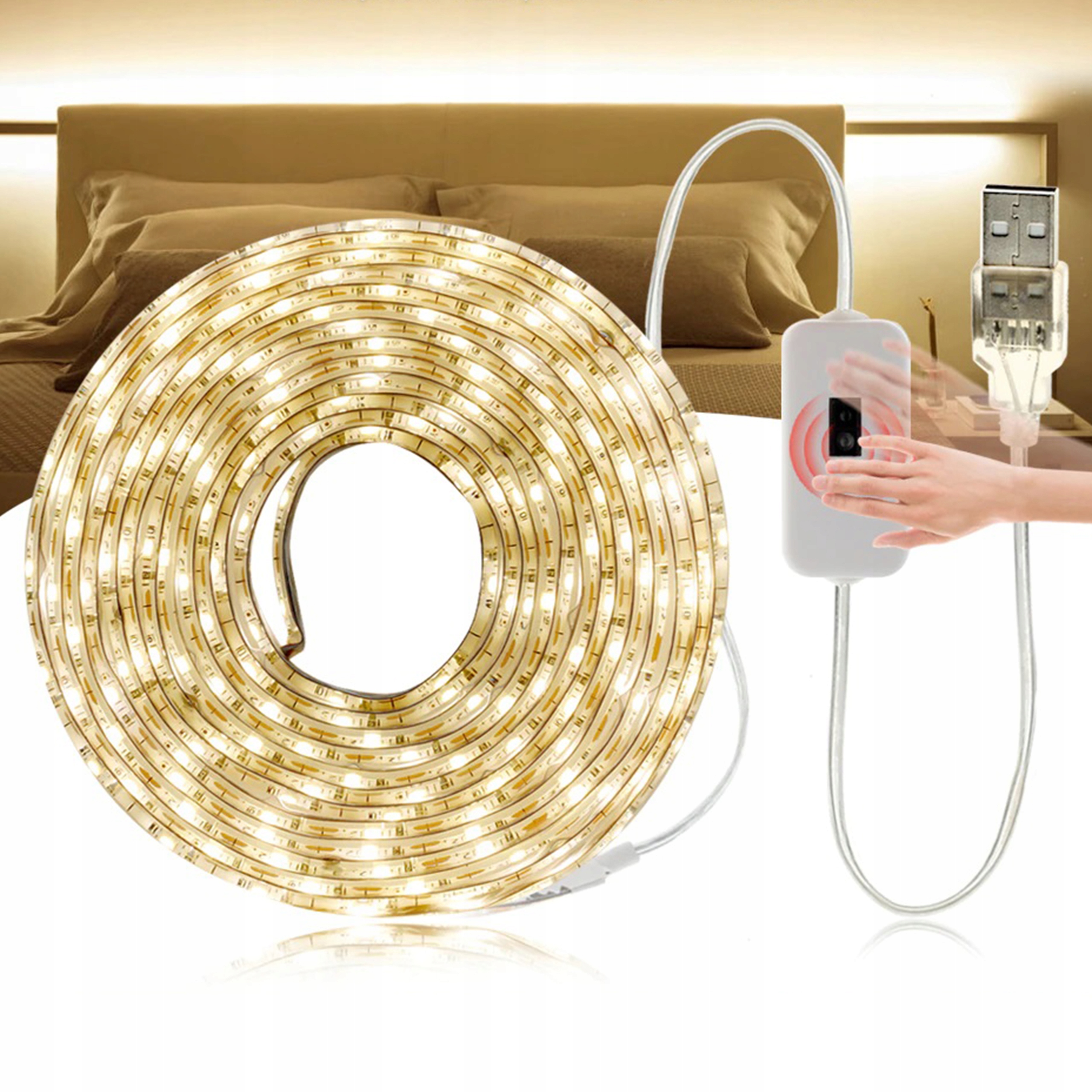 

Taśma Led czujnik On Off 1m mebli kuchnia Usb