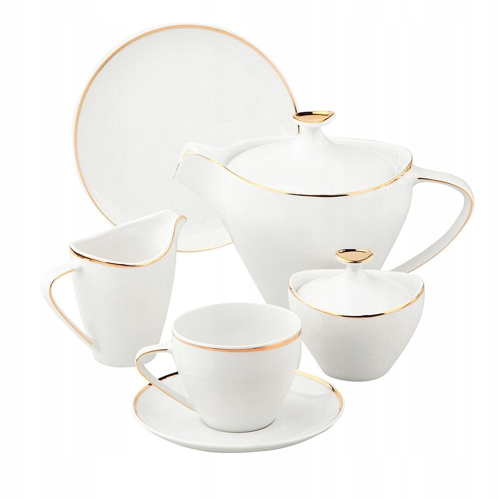 

Zestaw Kawowy Porcelanowy Złota Linia 21 El.