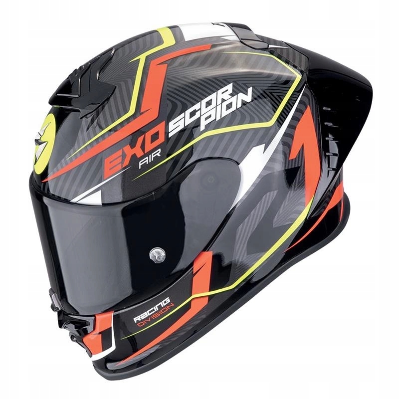 Prilba Scorpion Exo -R1 Evo II Air Coup Čierna/červená/neónová Žltá Darčeky fluóru