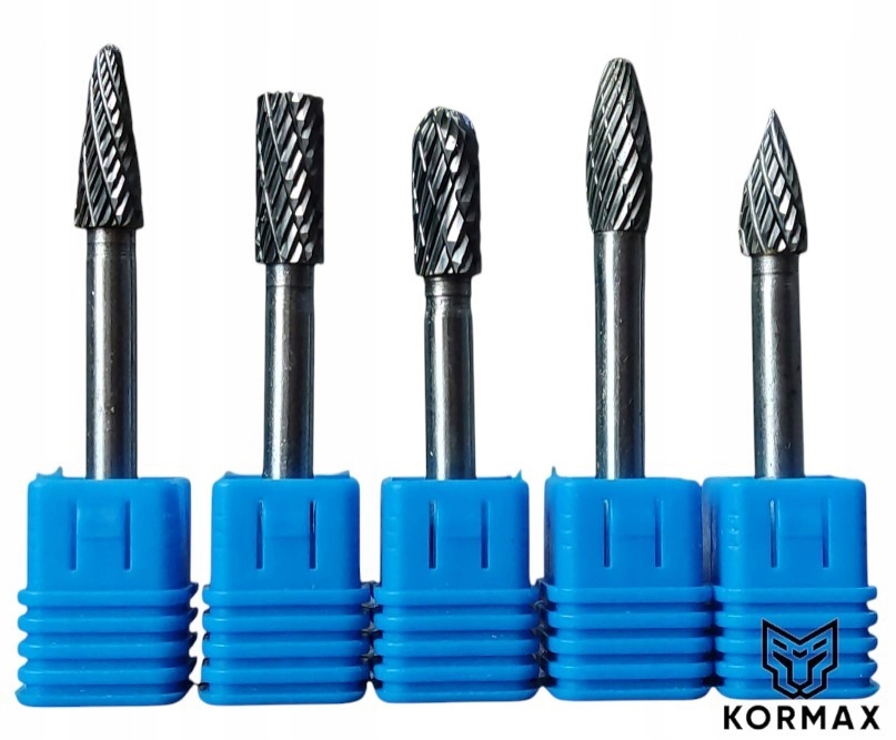 Rychlootáčkový frézovací rotační pilník 8 mm na kov s karbidem Set 5ks