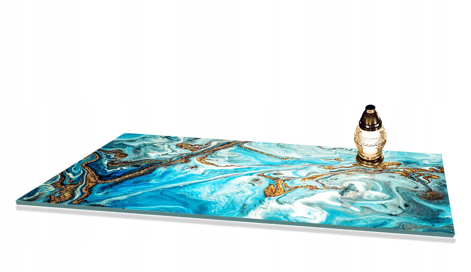 Podstavec Velký na hřbitov pod svíčky Tvrzené Sklo Pomník 90x52cm Mramor