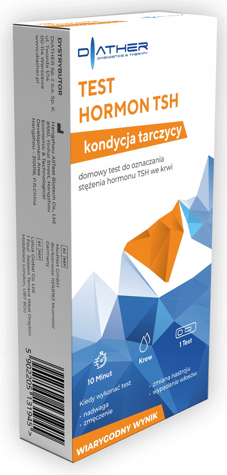 

Diather Test Hormon Tsh domowy kasetkowy z krwi 1