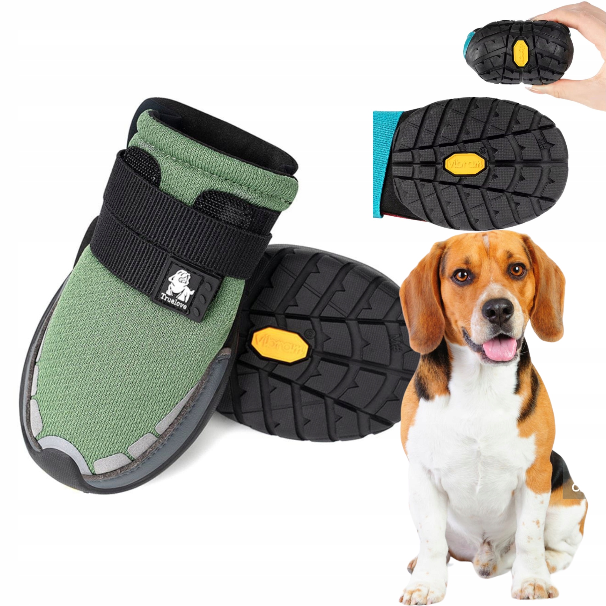 Levně Boty Pro Psa Truelove On Track Podrážka Vibram S (2 ks) 5,7 cm Zelená