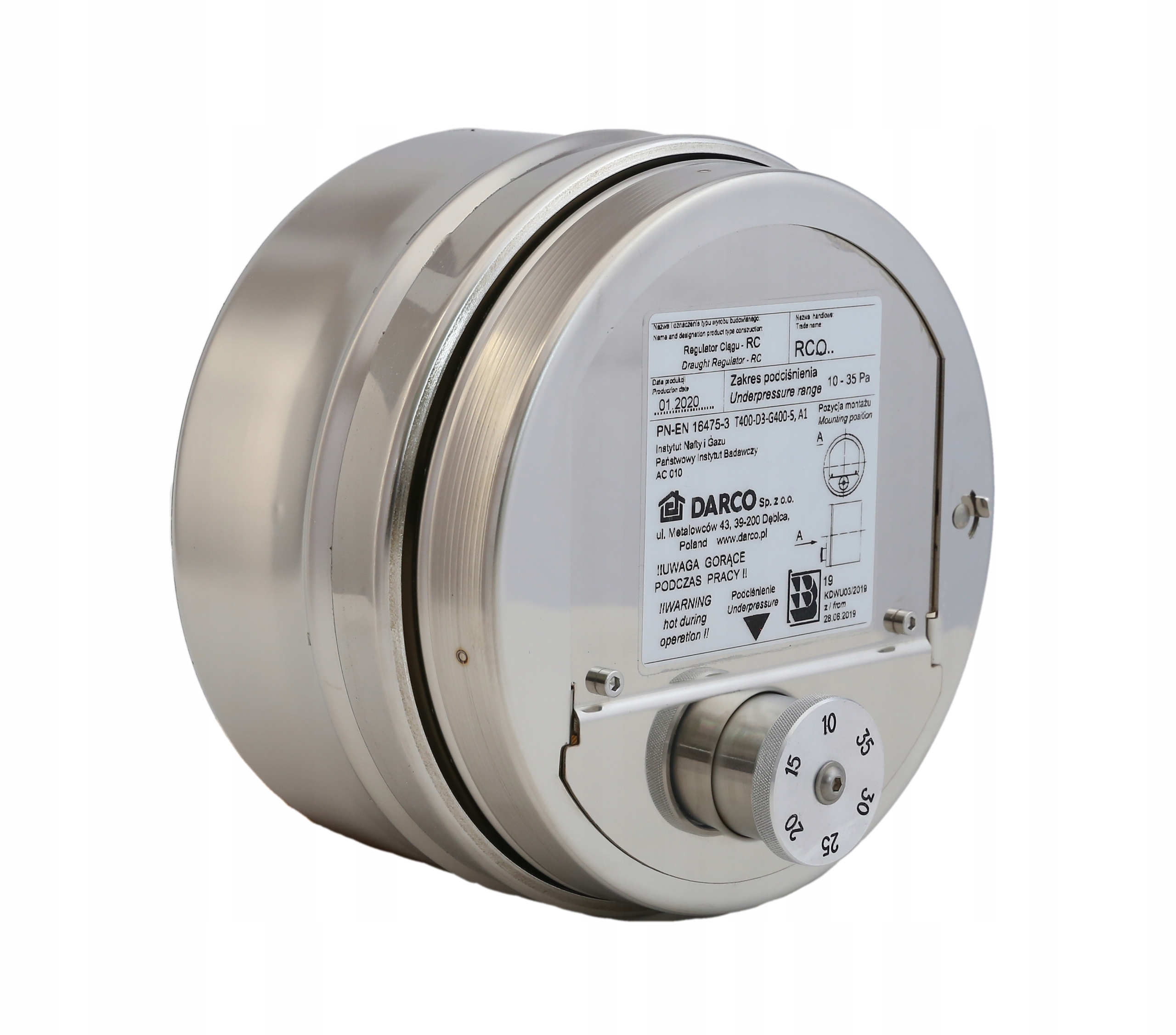 

Regulator ciągu kominowego Darco RCO150-CH 150