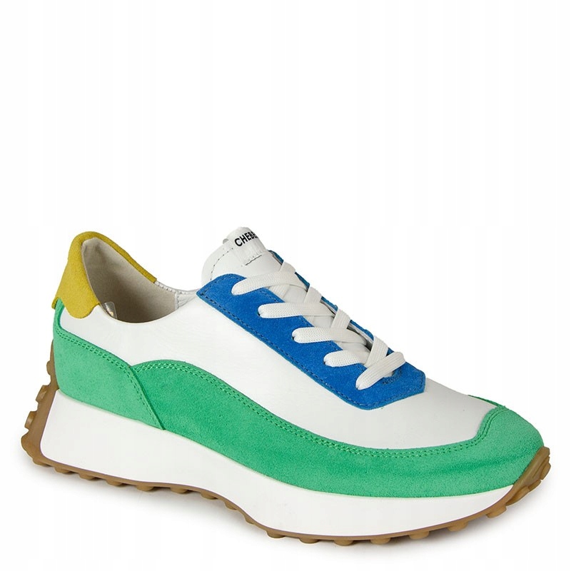 Chebello 3081 Bílé Kožené Tenisky Na Platformě 40