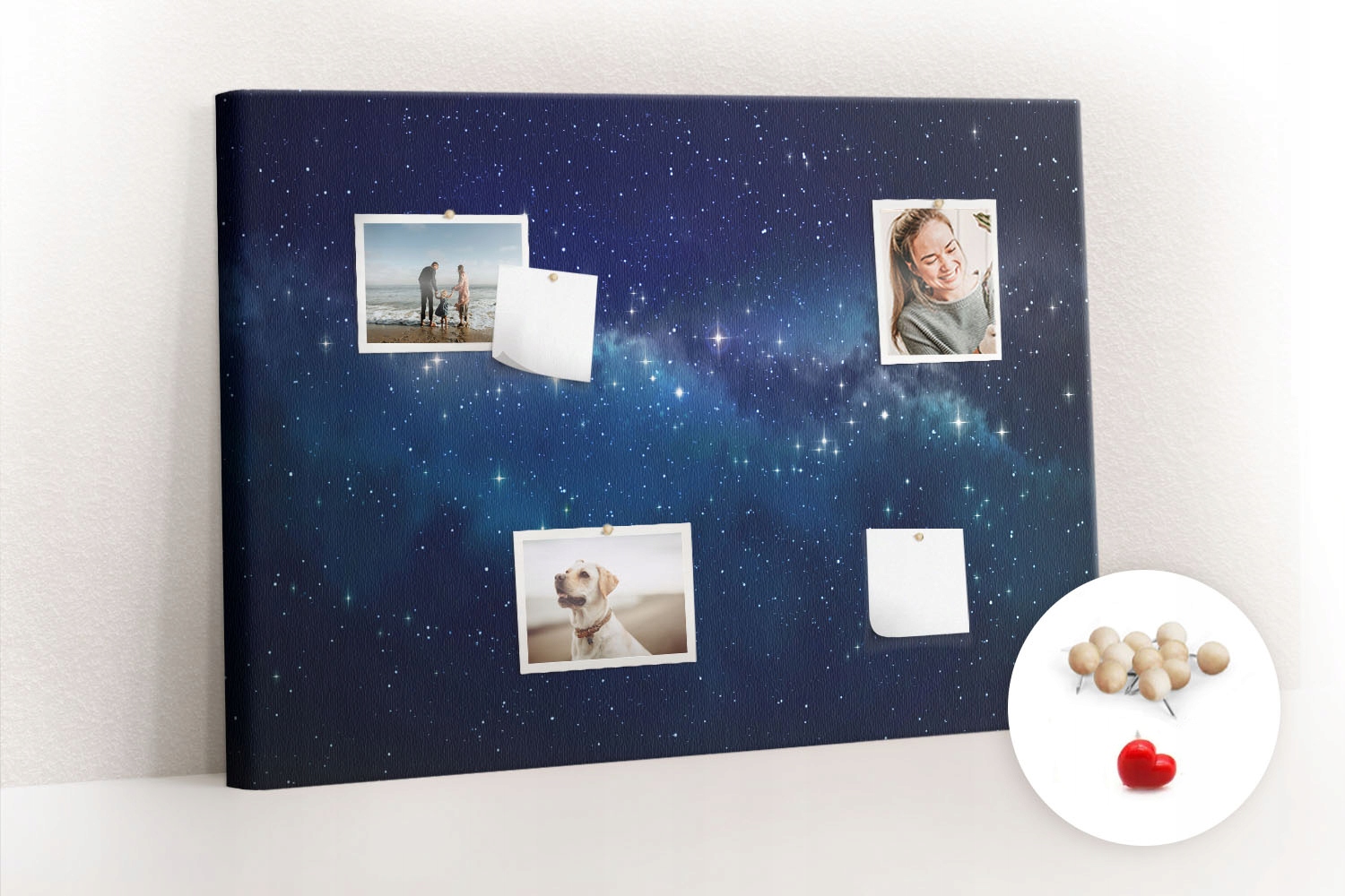 Drukowana Tablica Korkowa Ciemne niebo gwiazdy Marka Wallmuralia