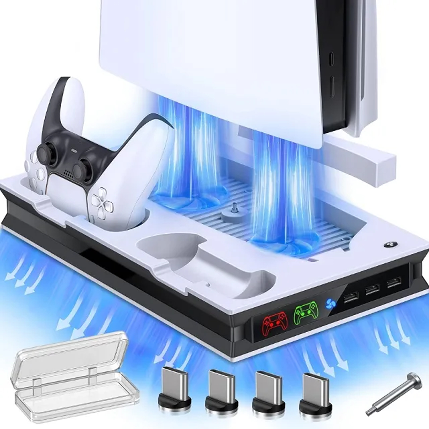 Stacja Dokująca PS5 Z Wentylatorem Podstawka Chłodząca 2 Kontrolery