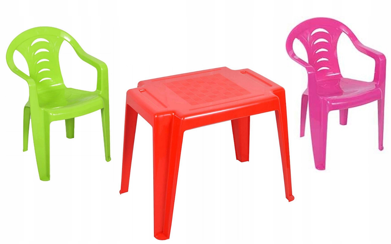 ZESTAW STÓŁ STOLIK + 2 KRZESEŁKA RÓŻNE KOLORY Długość stołu 40 cm