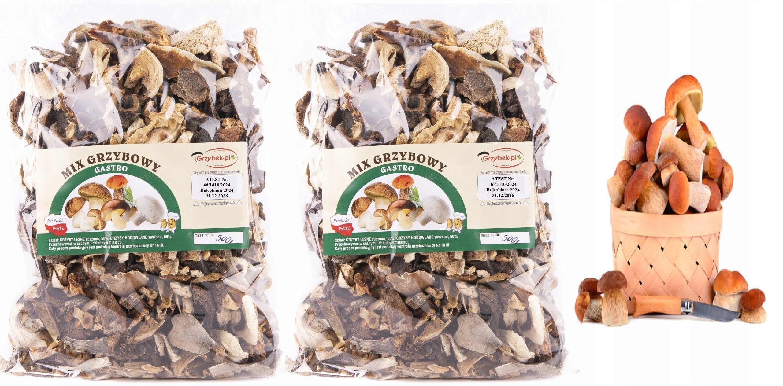 Gastro Houbový MIX 1kg Nová Sbírka 2025 Pl Atest lesních a chovných hub