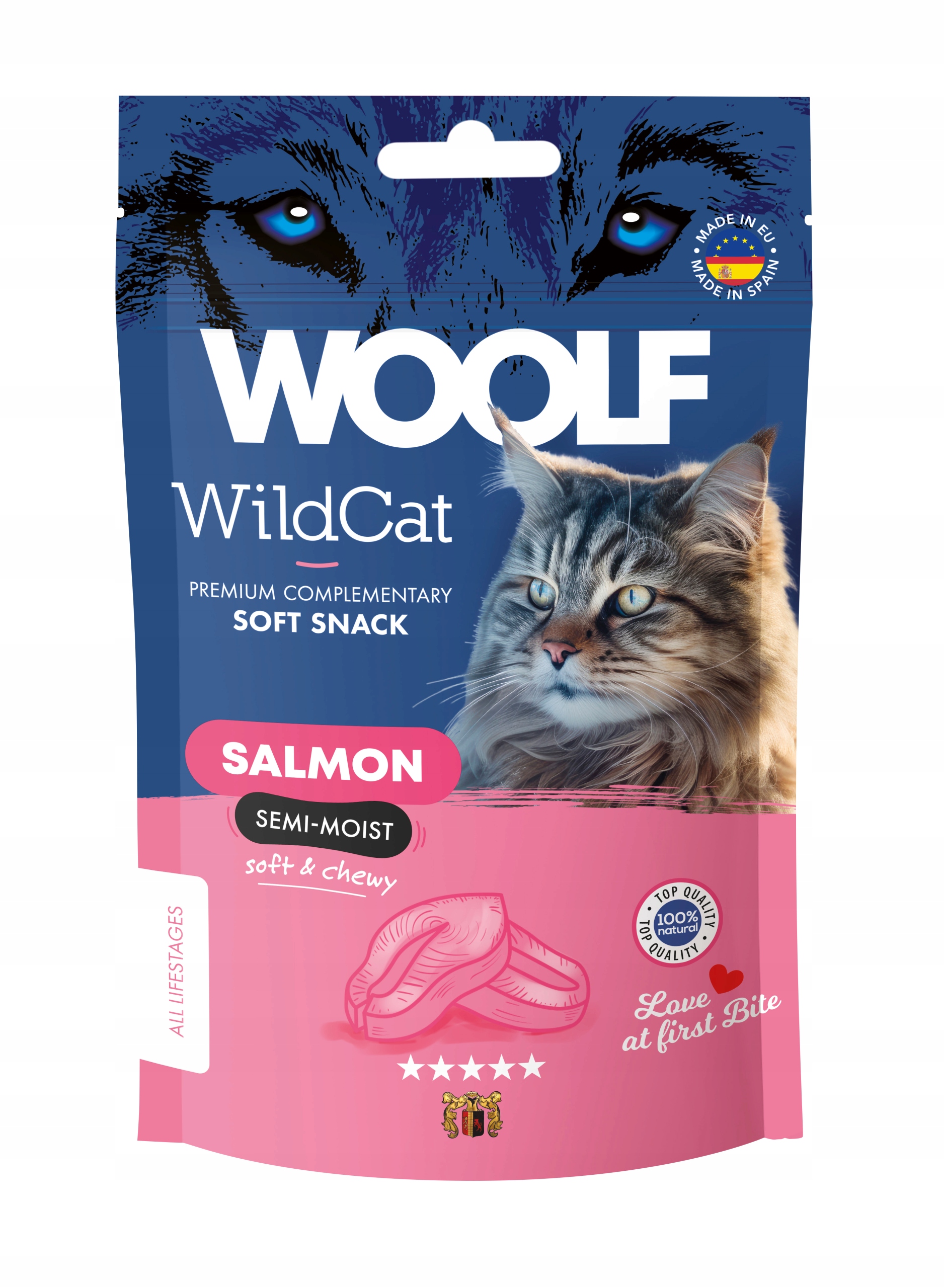 Levně 6 x Woolf WildCat Snacks Salmon 50 g pamlsky pro kočky s lososem