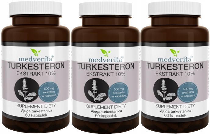 3 kusy Medverita Turkesteron extrakt 500 mg 120 kapslí Únava
