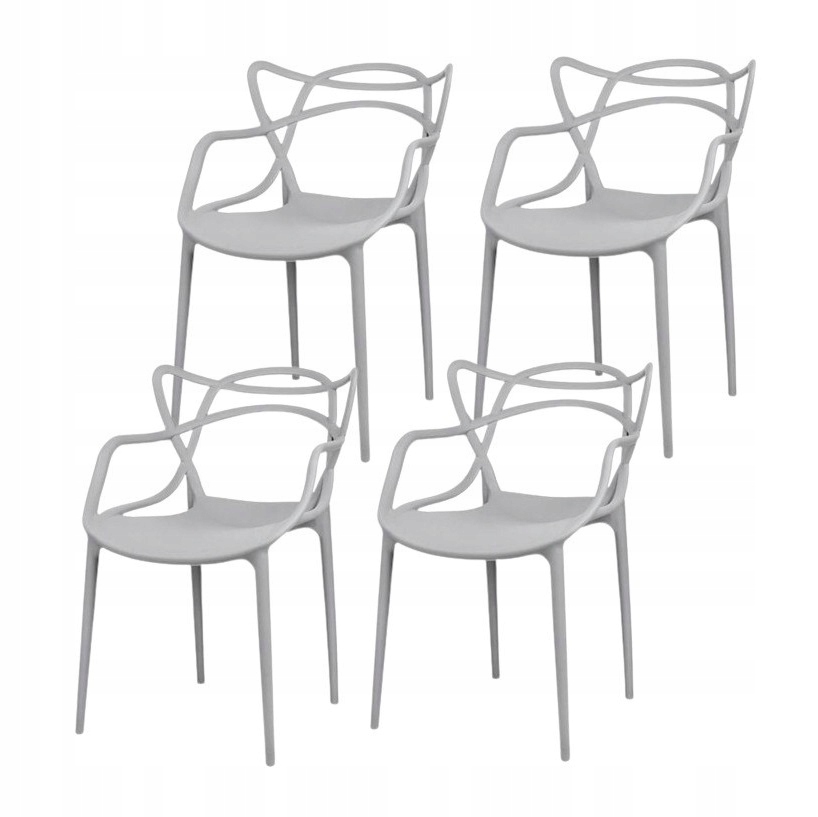 Prelamovaná sivá stolička do obývačky, jedálne, kuchyne, domu, 4 ks, Uv filter