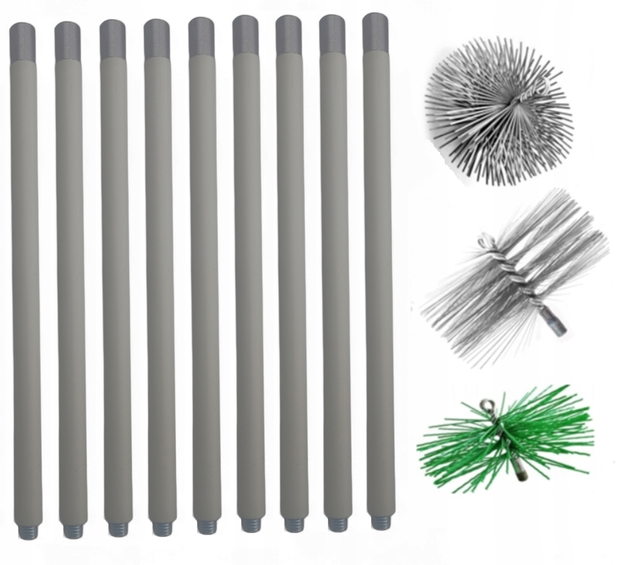 Sada Na Čistenie Komína Zospodu 9 M 3 Kefy Fi 180