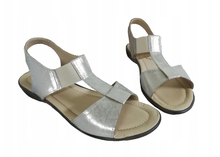 

015 Uniwersał sandały ''rzymianki'' z gumą s. nat.