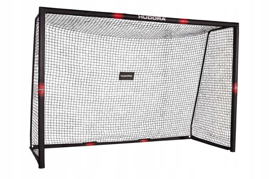 2x Bramka piłkarska przenośna Hudora Pro Tect 3x2 m stalowa czarna