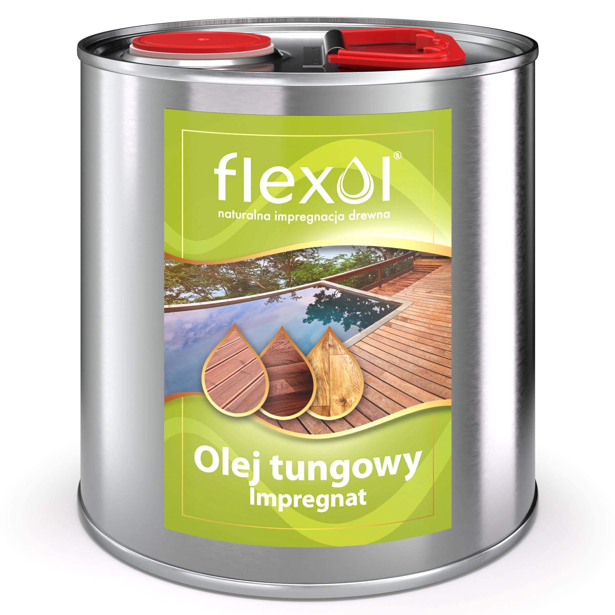 Olej tungowy do drewna impregnat 100% naturalny 2,5L GRATIS Marka Flexol