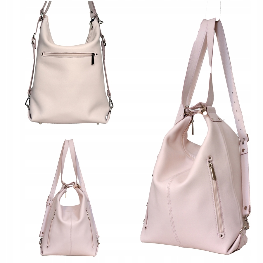 

Skórzana Torebka-plecak A4 Worek Włoska Skóra 2W1