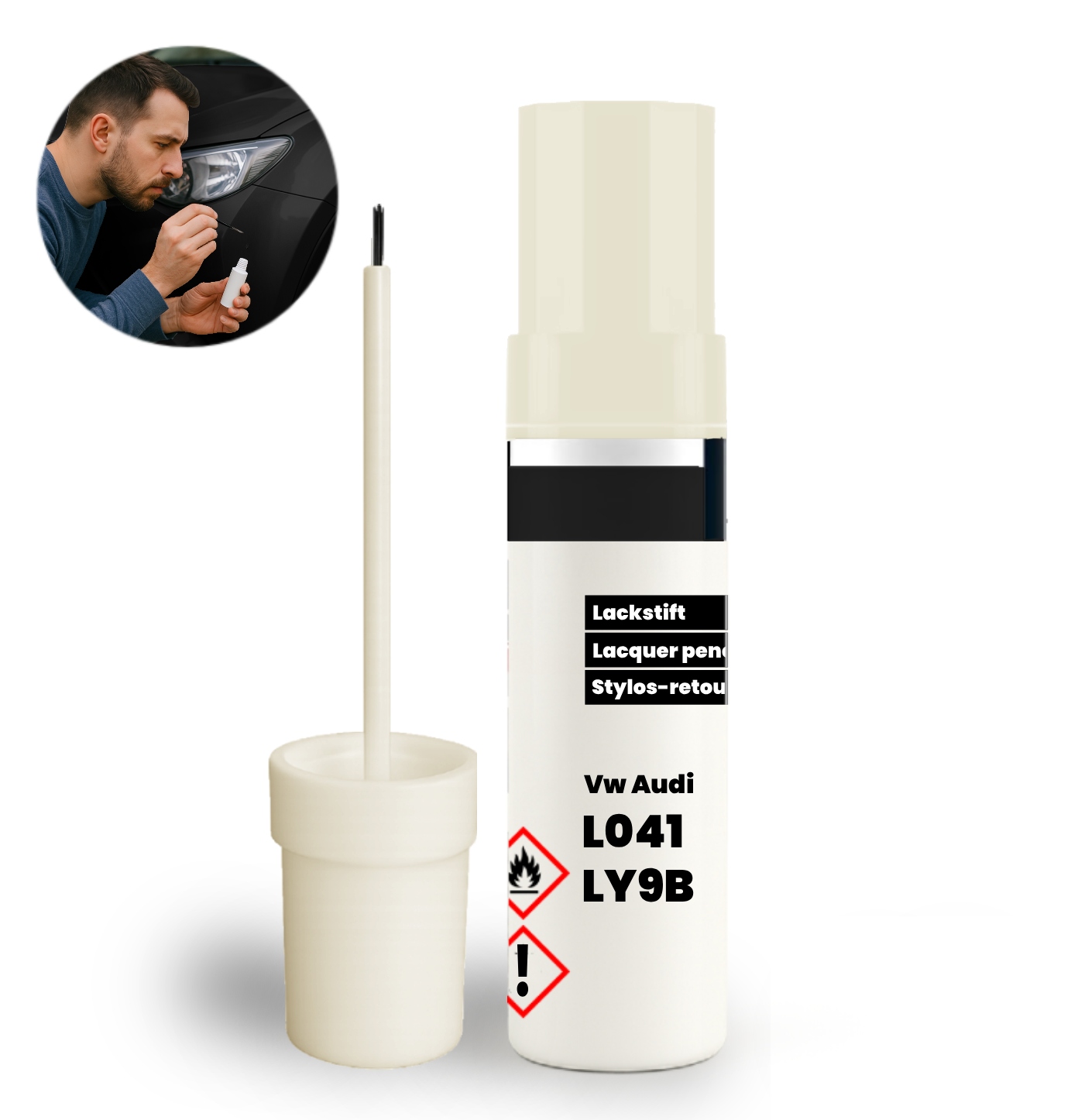 Zaprawka do Vw Audi L041 LY9B Lakier z pędzelkiem 12ml