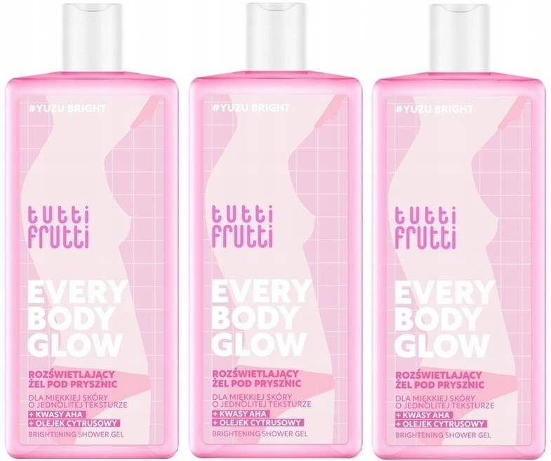 3 x Tutti Frutti Everybody Glow Sprchový Gel 400 ml Hydratace pokožky