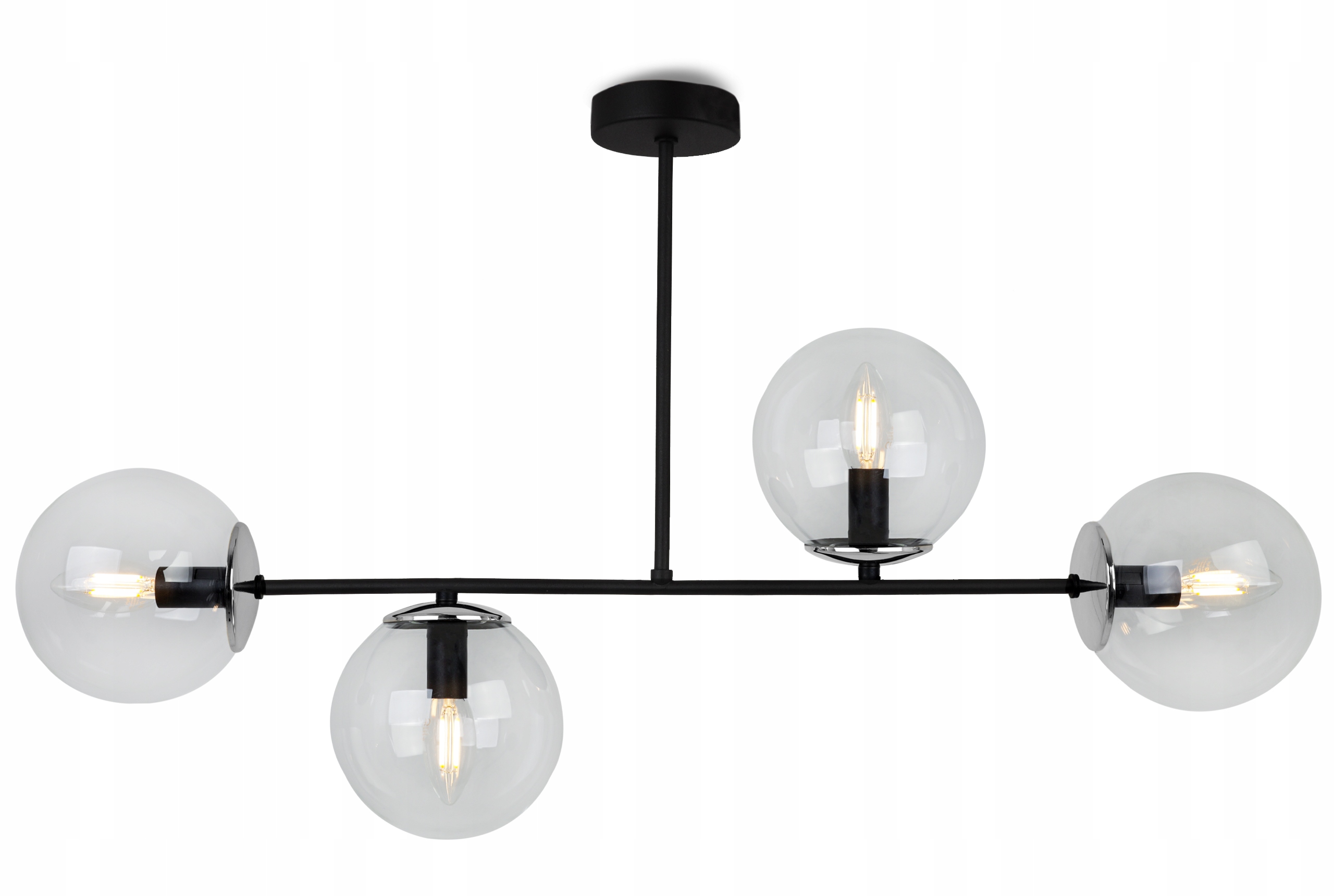 Závesná Stropná Lampa Luster Sklenené Gule Loft Bezfarebná Moderná