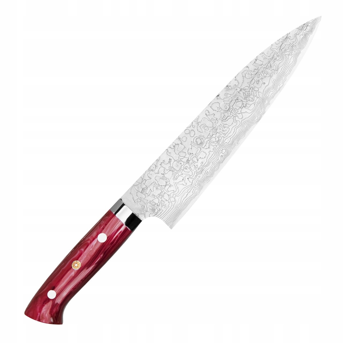 Takeshi Saji Red Turquoise Ručne kovaný R2 Japonský nôž šéfkuchára 21 cm