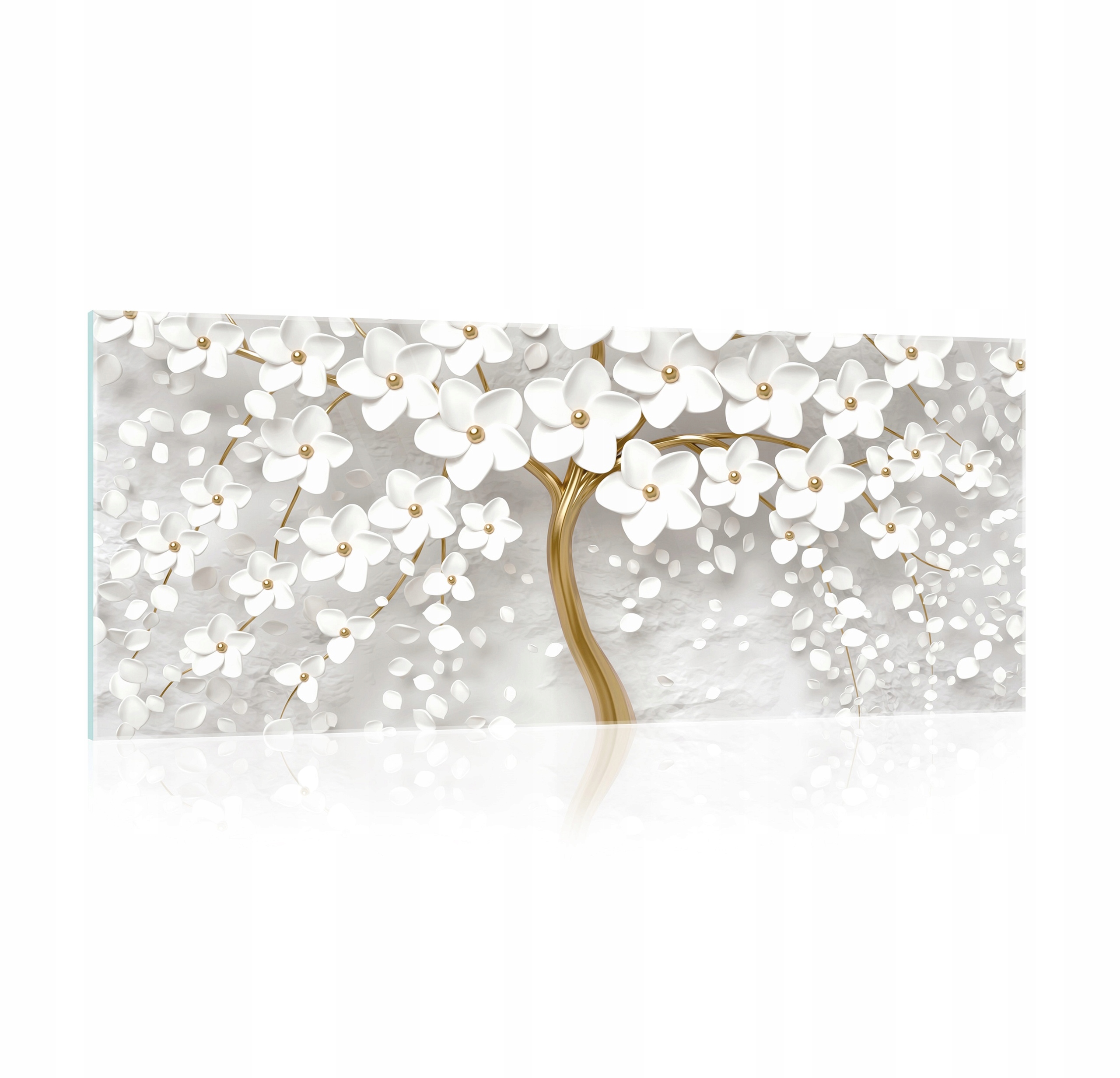 Obraz na skle 3D Abstrakcia Kvety 125x50