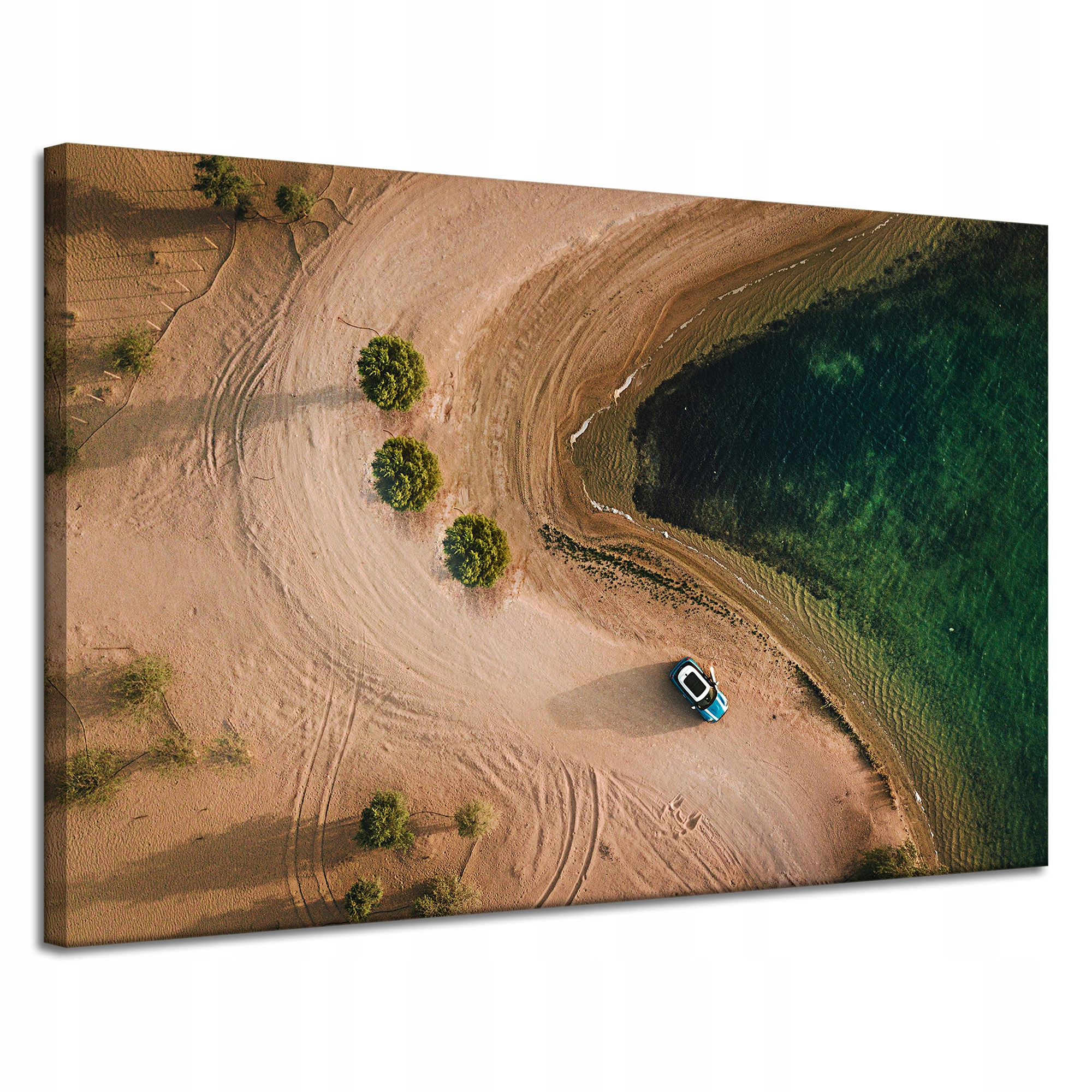 Obraz na plátně Auto Písek Stromy Voda Léto 120x80