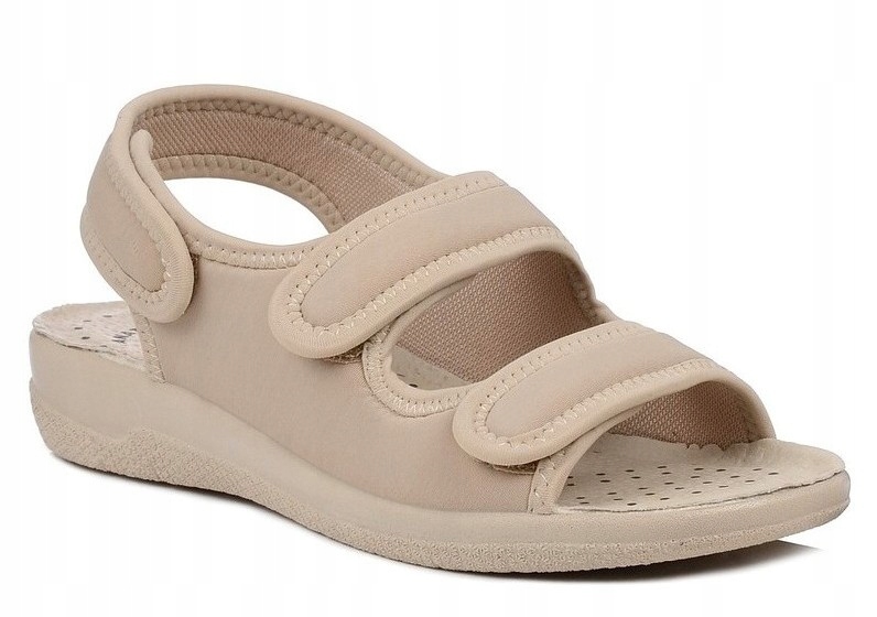 sandały damskie beżowe elastyczne na haluksy Comfooty Sara r.40