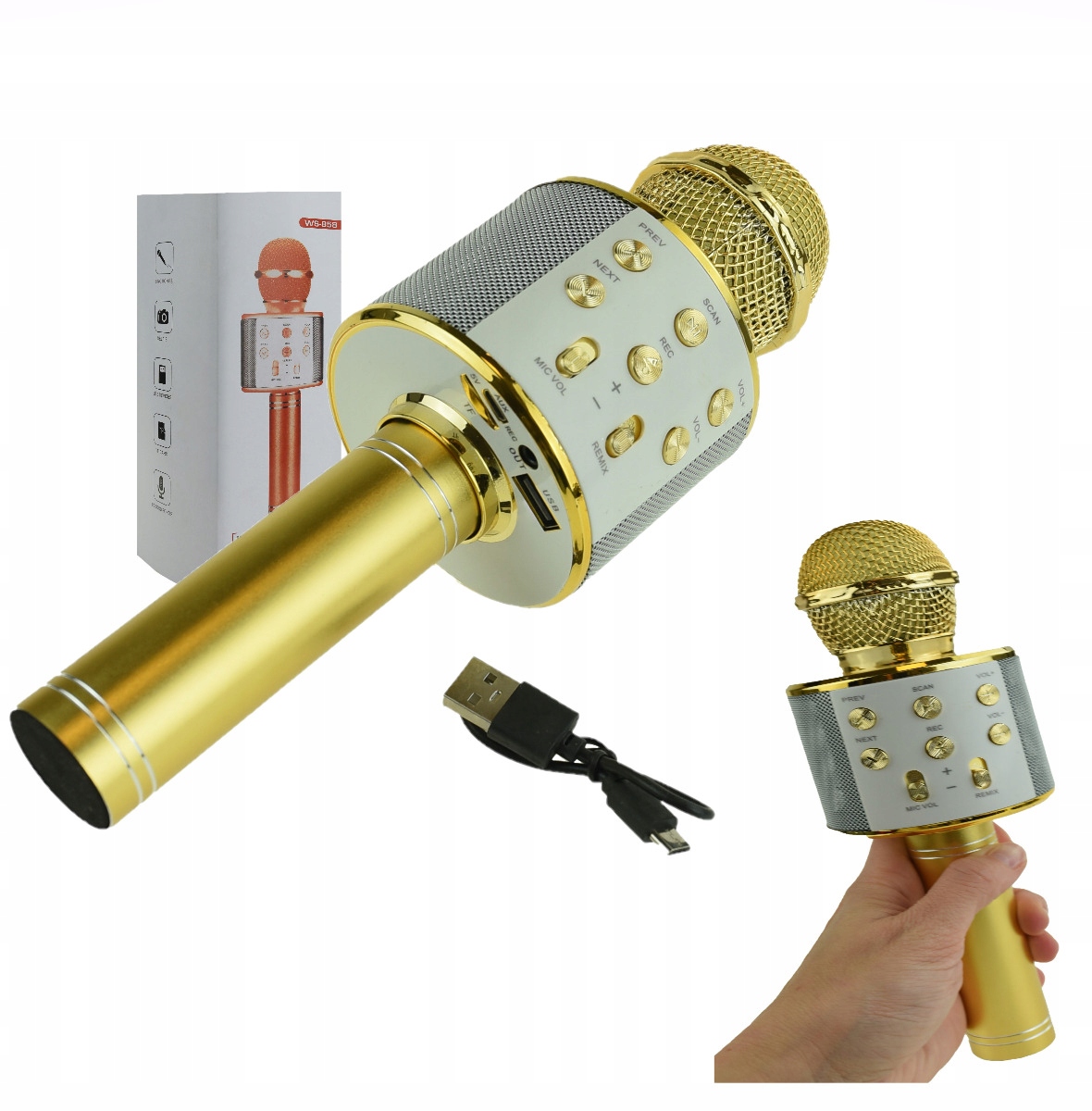 MIKROFON BEZPRZEWODOWY DO ŚPIEWANIA KARAOKE BLUETOOTH GŁOŚNIK