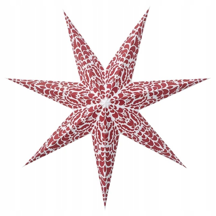 IKEA STRALA klosz PAPIEROWY GWIAZDA DO lampy wzór czerwony folklor 70cm