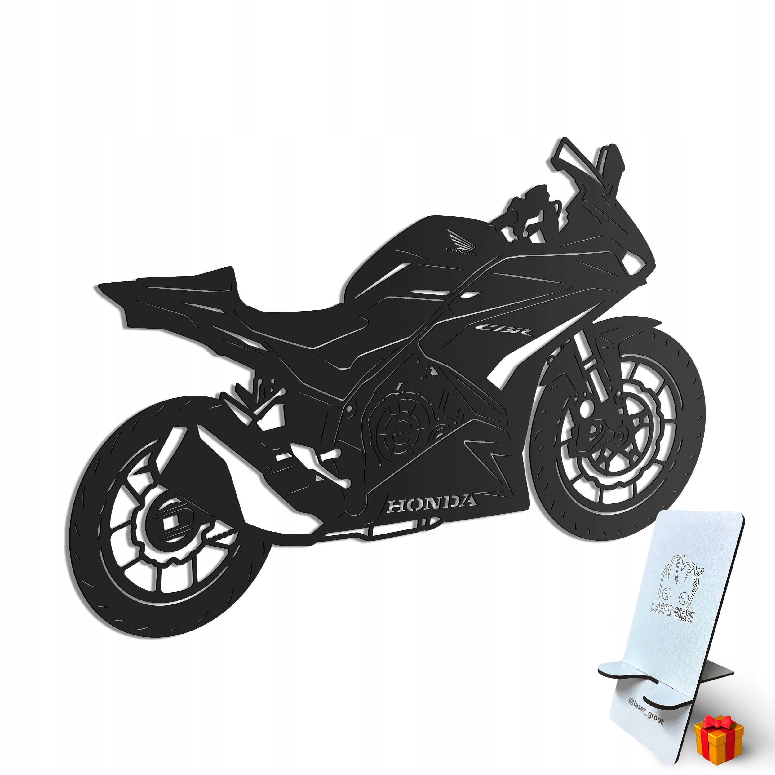 Dřevěný 3D obraz Honda Cbr Nástěnná Dekorace Dárek XL