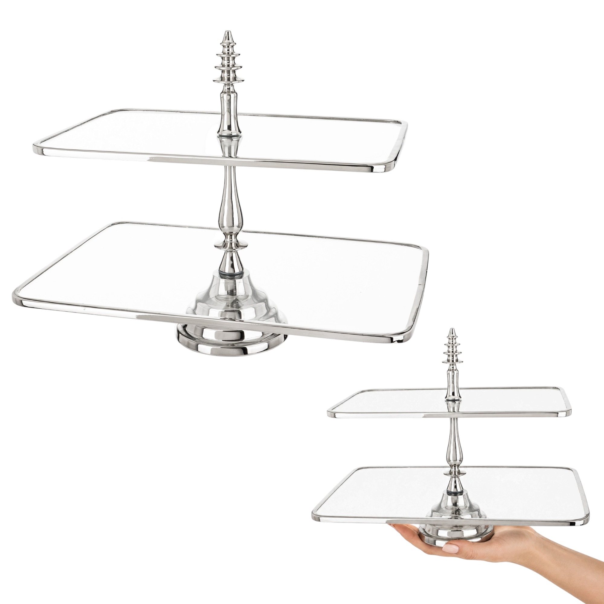 Sklenená Dekoračná Patera Podnos Elegantná Podložka Na Sviečky 39 CM