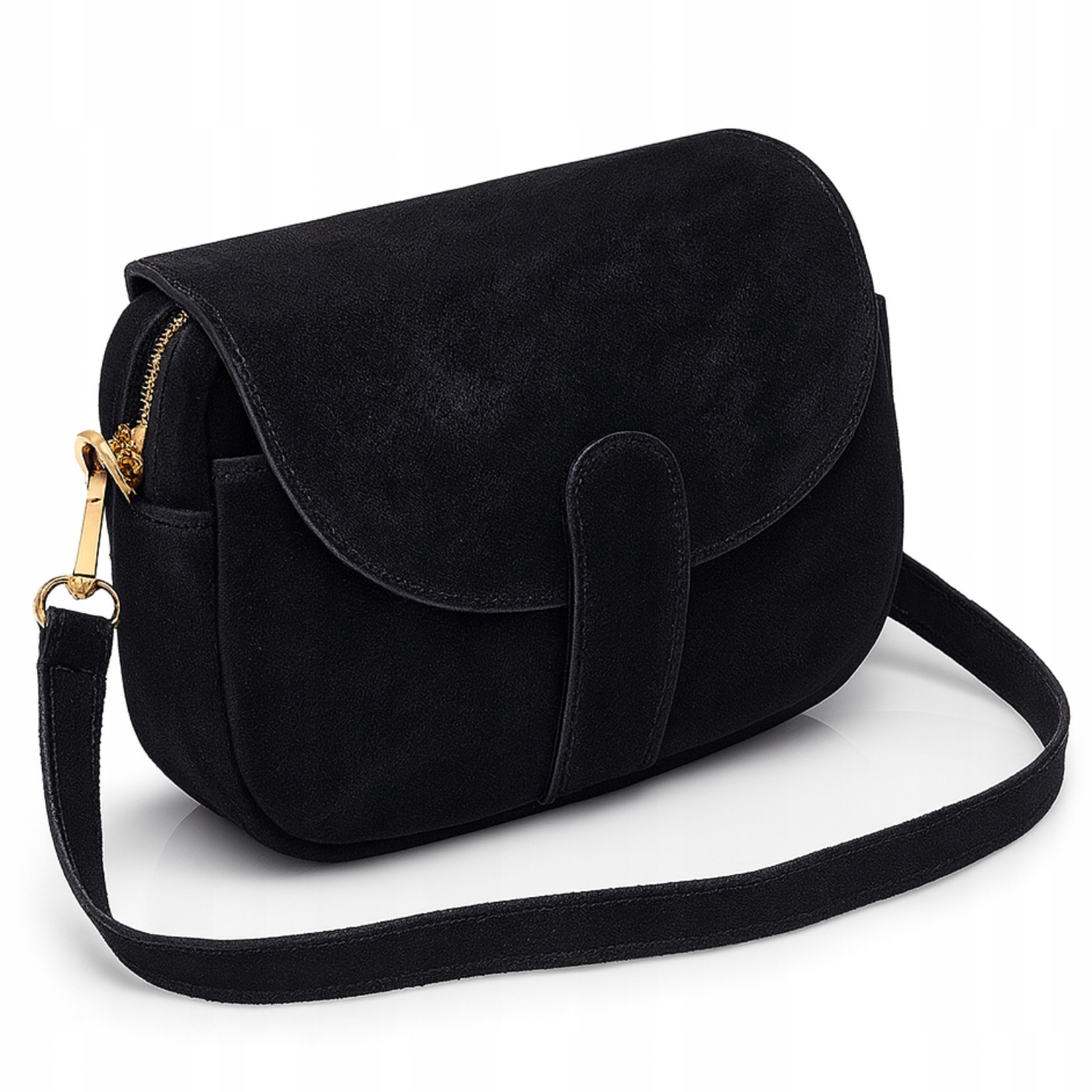 Dámská kabelka Laura Biaggi Kabelka Přes Rameno Černá Semiš Přírodní kůže