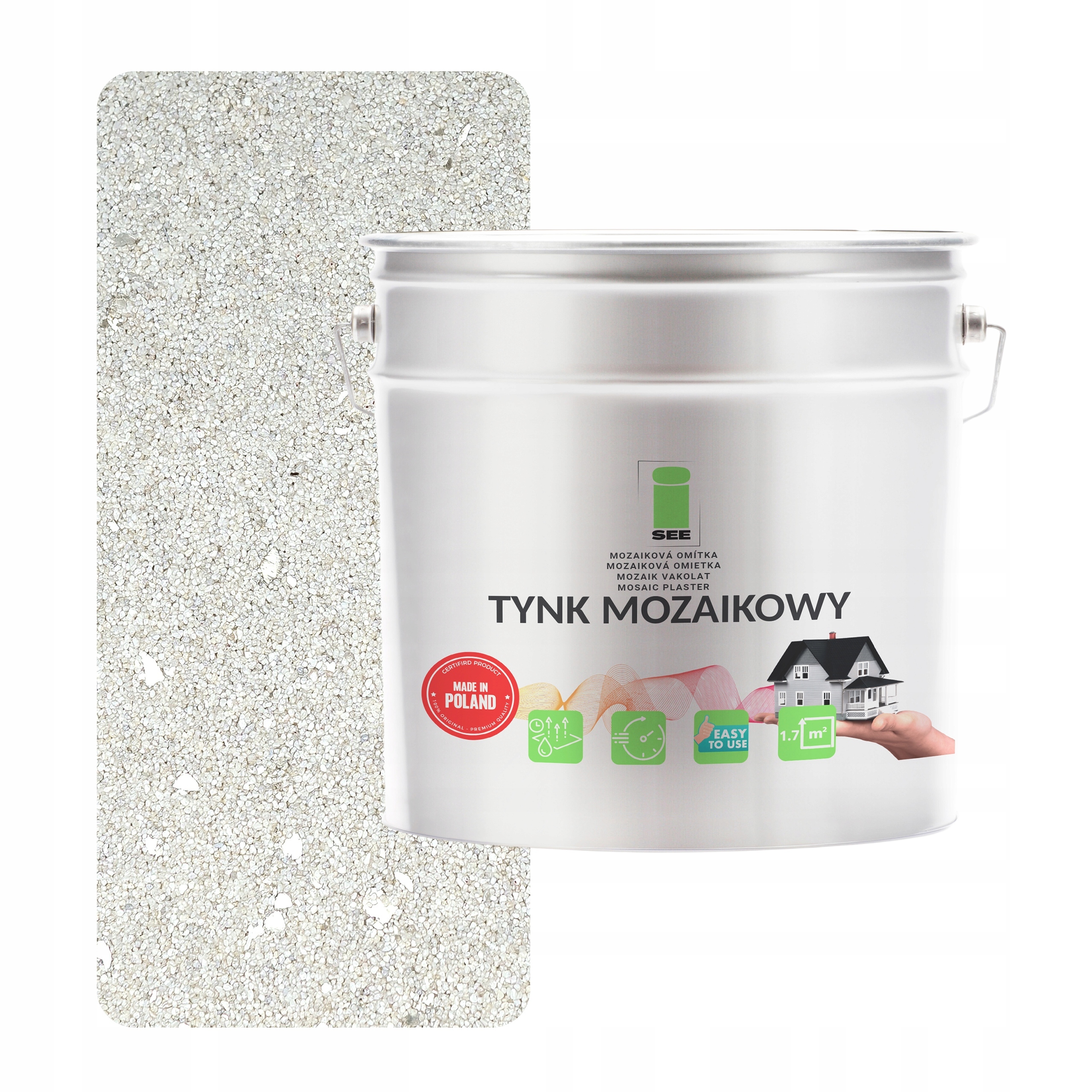 Mozaiková omítka s mikinou bílá pryskyřičná 7 kg Odolná proti mrazu Marmolit M07