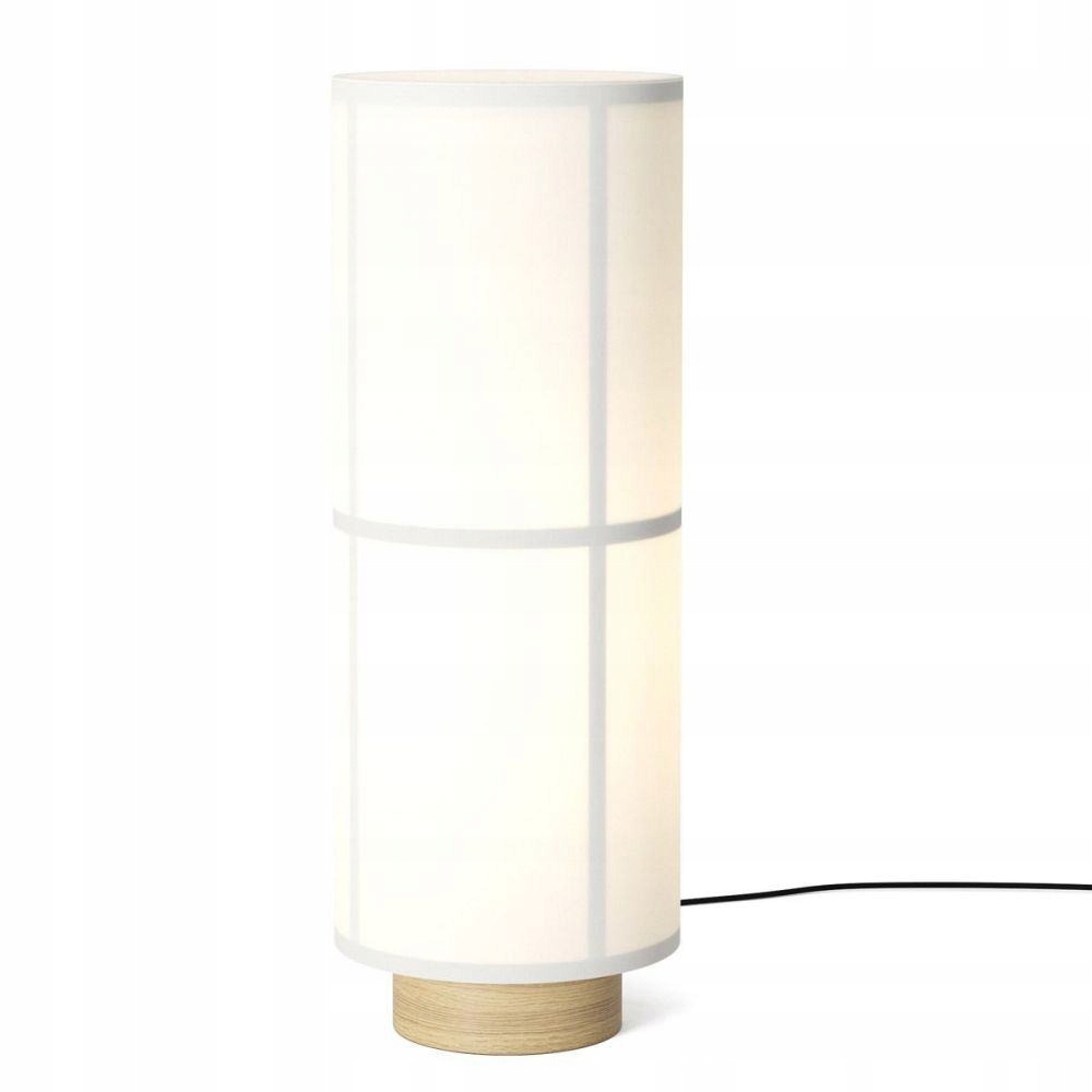 Audo Hashira Podlahová lampa na drevenom podklade Tienidlo Biely ľan