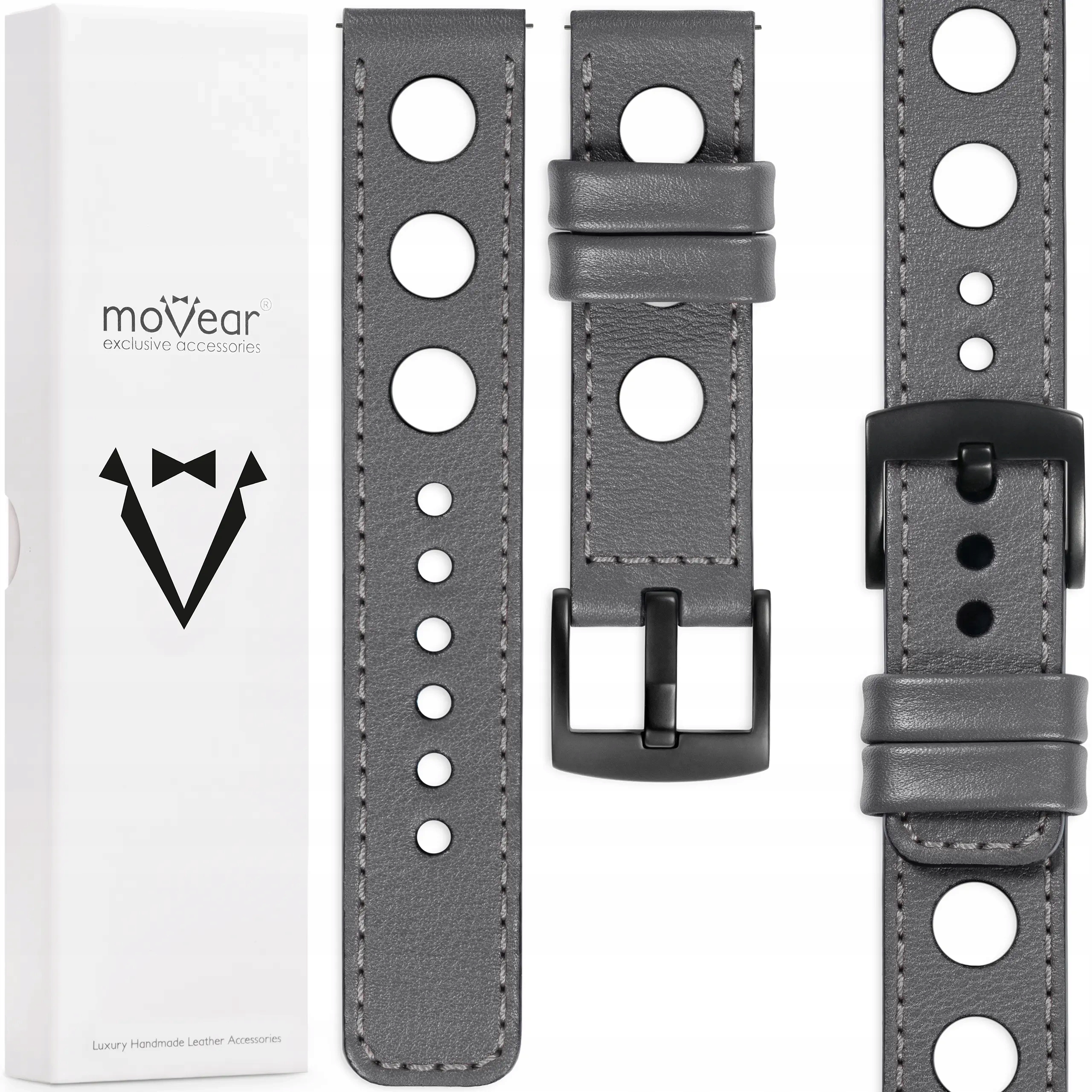 Kožený řemínek pro Huawei Watch Gt 3 2 42/43 Elegantní Polský řemínek 20 mm Movear