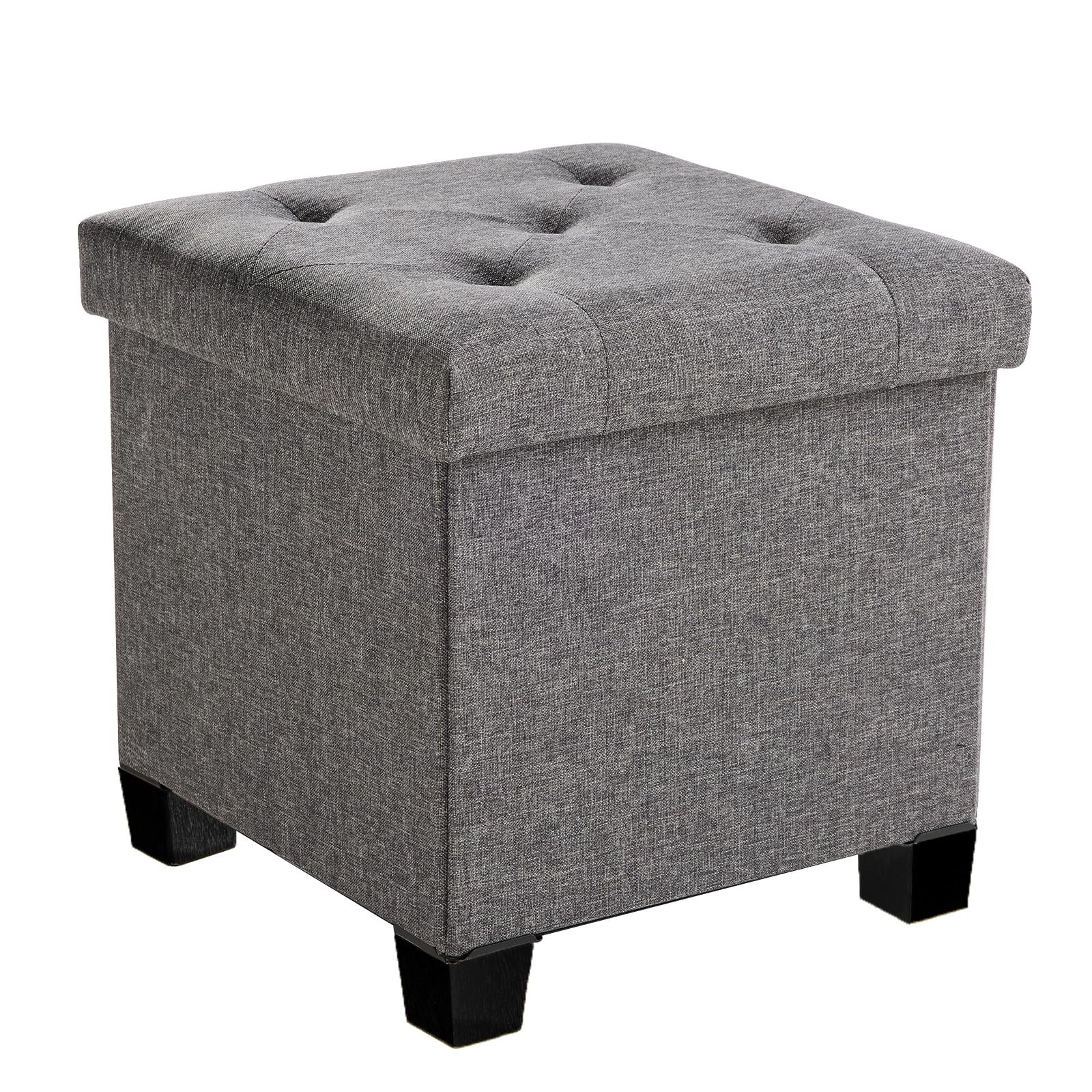 Sweetcrispy Skládací stolička s úložným prostorem 38x38x38 cm 300 kg Tmavě šedá