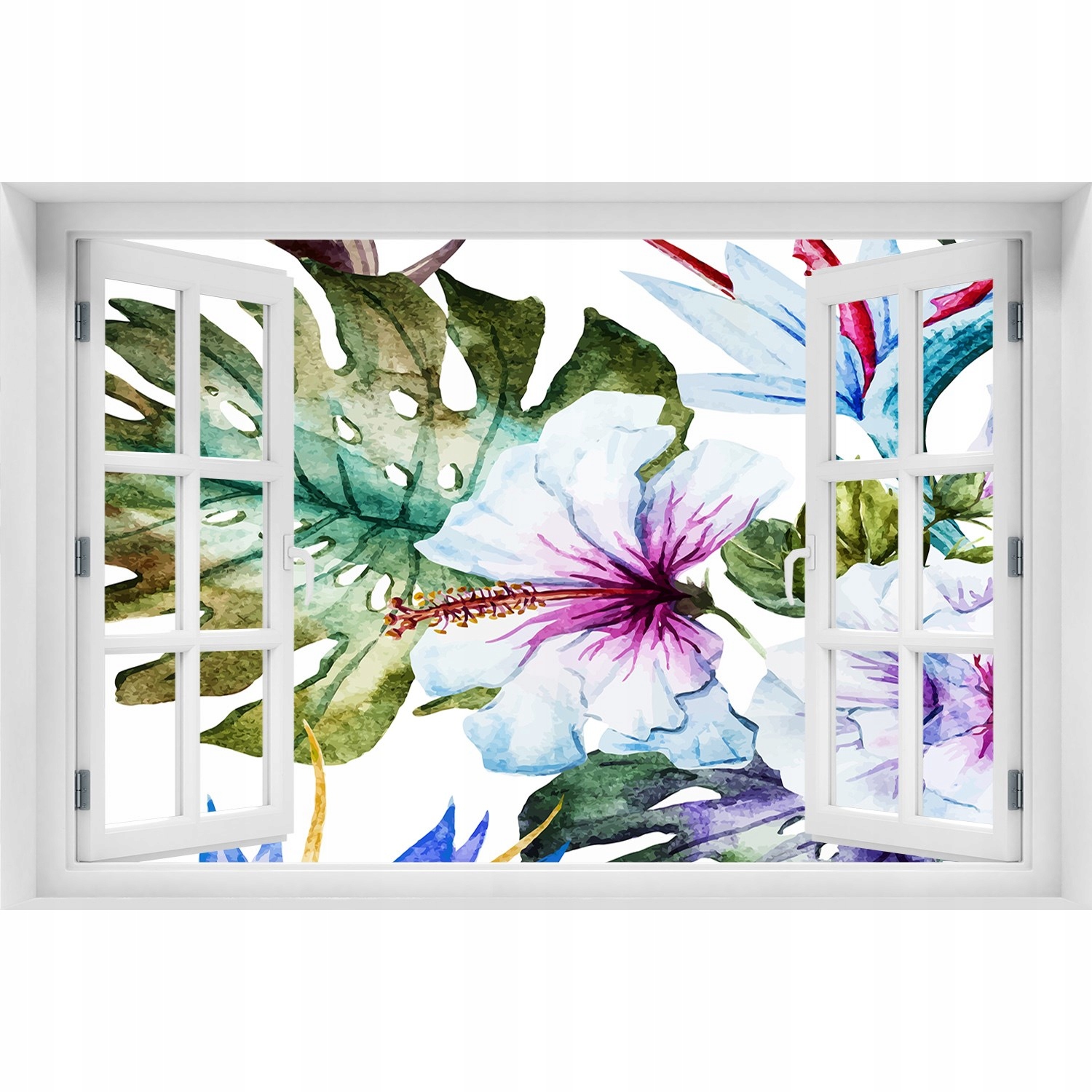 

Okleina 3D Okno Naklejka Hawajskie kwiaty 120x80